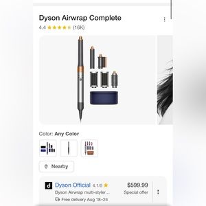 dyson airwrap, used once!!! comes with everything.